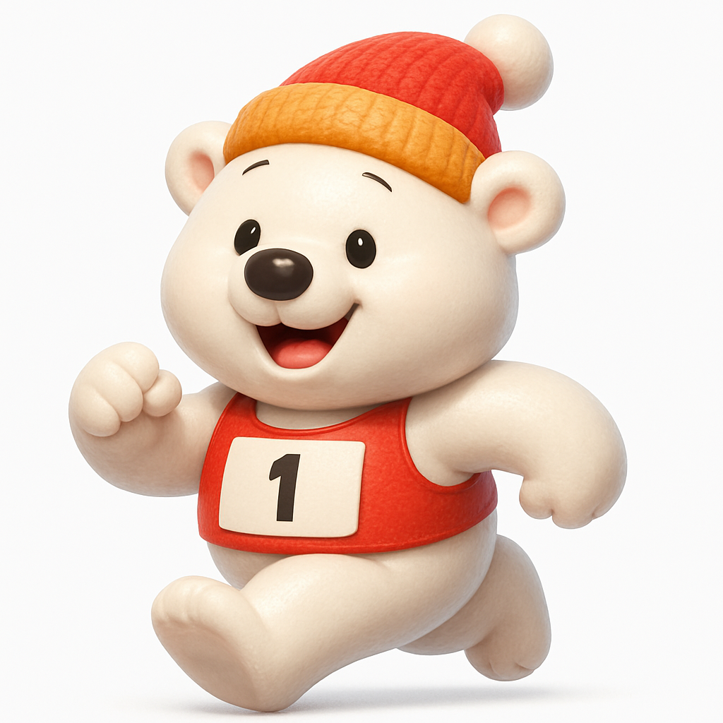 Polar Bear character mascot for the Philly Christmas Run