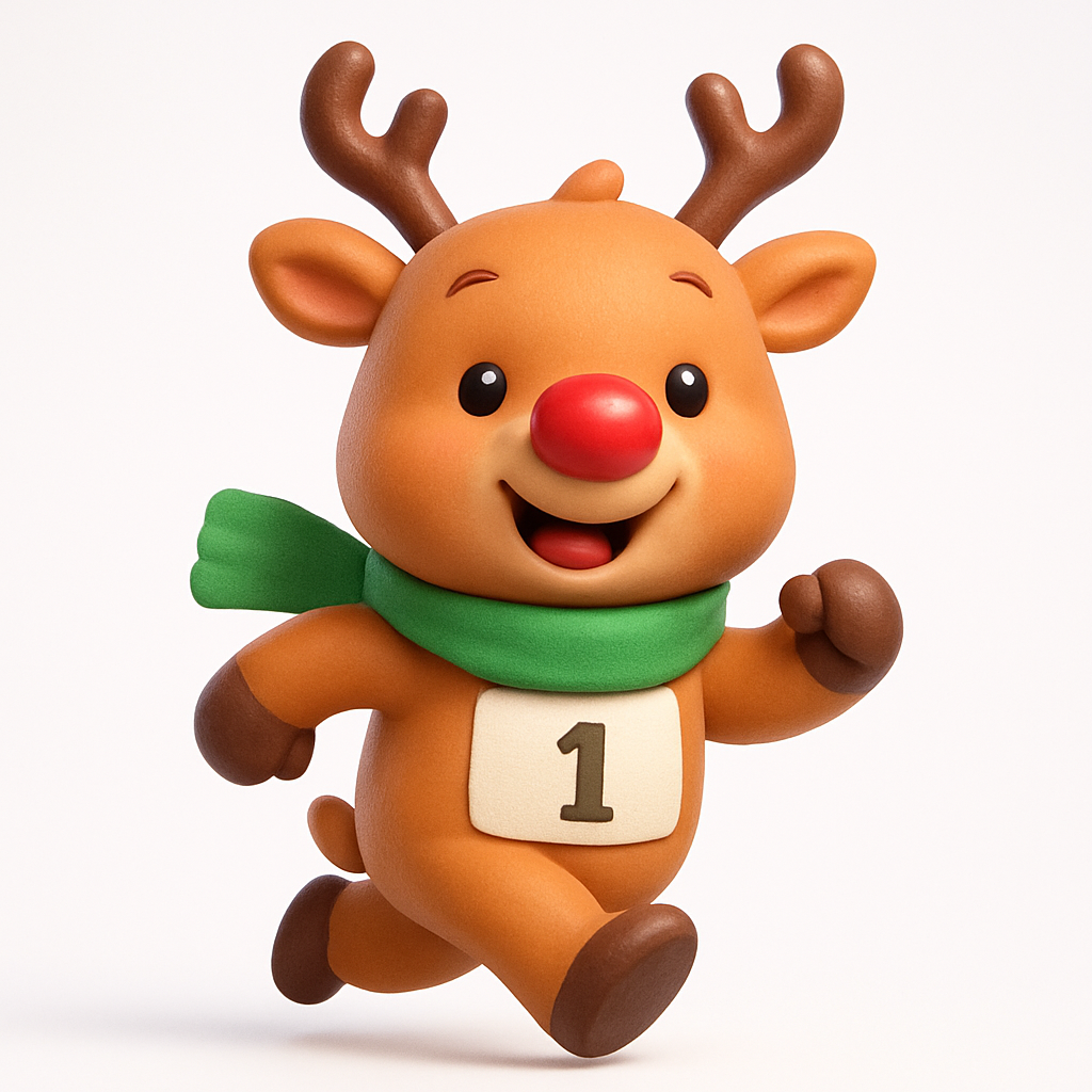Reindeer character mascot for the Philly Christmas Run